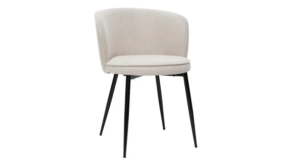 belle Chaises Design En Tissu Effet Velours Beige Et Métal Noir (lot De 2) SERIF 4