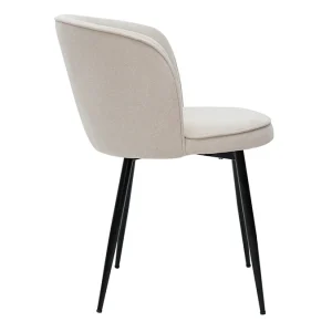 belle Chaises Design En Tissu Effet Velours Beige Et Métal Noir (lot De 2) SERIF 18