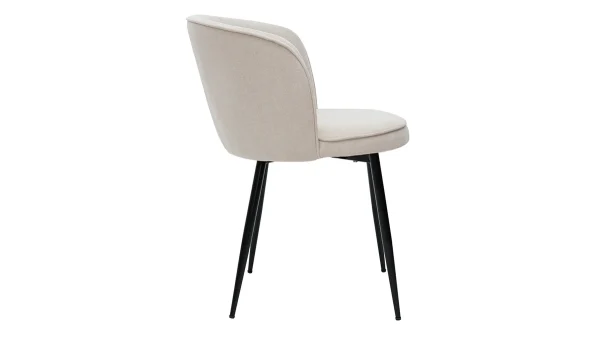 belle Chaises Design En Tissu Effet Velours Beige Et Métal Noir (lot De 2) SERIF 5