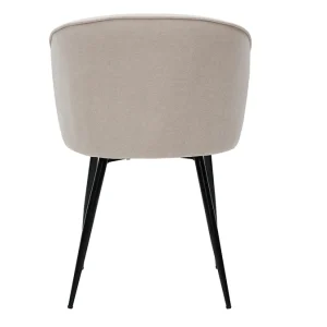 belle Chaises Design En Tissu Effet Velours Beige Et Métal Noir (lot De 2) SERIF 20