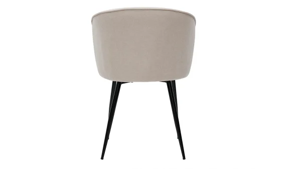 belle Chaises Design En Tissu Effet Velours Beige Et Métal Noir (lot De 2) SERIF 6