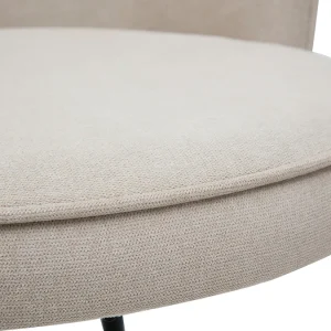 belle Chaises Design En Tissu Effet Velours Beige Et Métal Noir (lot De 2) SERIF 22