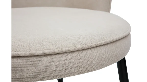 belle Chaises Design En Tissu Effet Velours Beige Et Métal Noir (lot De 2) SERIF 7