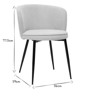 belle Chaises Design En Tissu Effet Velours Beige Et Métal Noir (lot De 2) SERIF 28