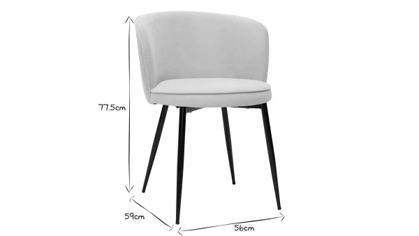 belle Chaises Design En Tissu Effet Velours Beige Et Métal Noir (lot De 2) SERIF 10