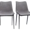 Promotio de vente Chaises Design En Tissu Effet Velours Gris Et Métal Noir (lot De 2) BLAZE 23