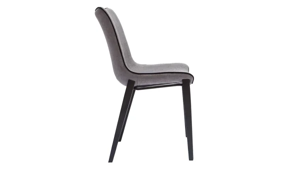 Promotio de vente Chaises Design En Tissu Effet Velours Gris Et Métal Noir (lot De 2) BLAZE 5