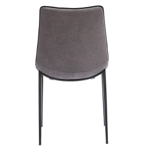 Promotio de vente Chaises Design En Tissu Effet Velours Gris Et Métal Noir (lot De 2) BLAZE 19