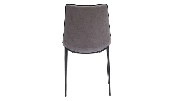 Promotio de vente Chaises Design En Tissu Effet Velours Gris Et Métal Noir (lot De 2) BLAZE 6