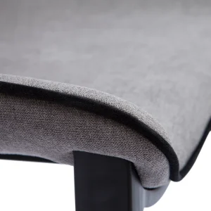 Promotio de vente Chaises Design En Tissu Effet Velours Gris Et Métal Noir (lot De 2) BLAZE 21