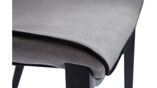Promotio de vente Chaises Design En Tissu Effet Velours Gris Et Métal Noir (lot De 2) BLAZE 7