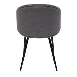 Chaises Design En Tissu Effet Velours Gris Et Métal Noir (lot De 2) ROSALIE Large choix en ligne 18