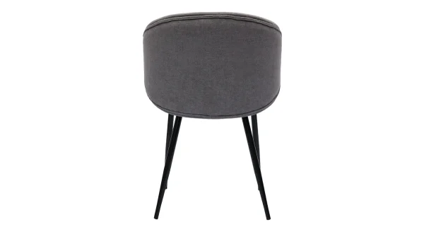 Chaises Design En Tissu Effet Velours Gris Et Métal Noir (lot De 2) ROSALIE Large choix en ligne 6