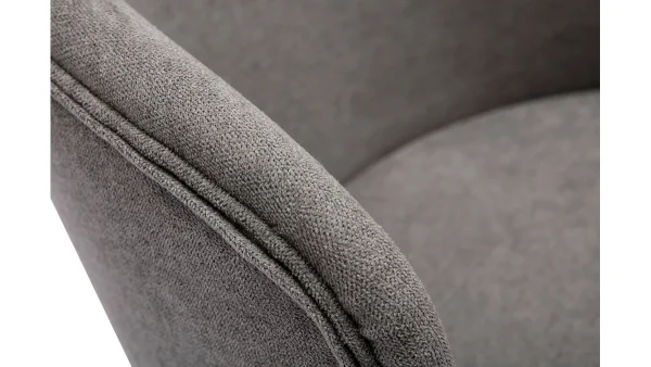 Chaises Design En Tissu Effet Velours Gris Et Métal Noir (lot De 2) ROSALIE Large choix en ligne 7
