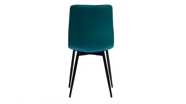 Chaises Design En Tissu Velours Bleu Canard Et Métal Noir (lot De 2) MAXWELL 6