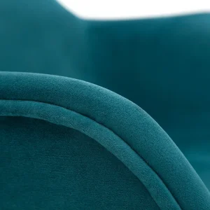 Chaises Design En Tissu Velours Bleu Pétrole Et Métal Noir (lot De 2) SAKE 21