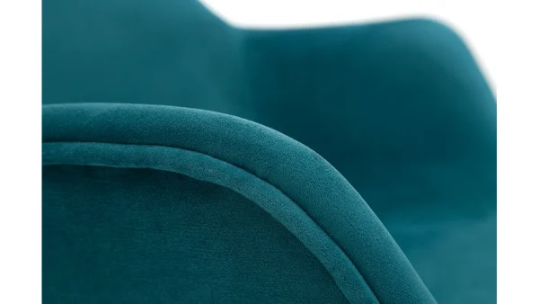 Chaises Design En Tissu Velours Bleu Pétrole Et Métal Noir (lot De 2) SAKE 7