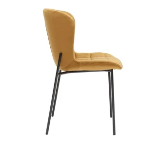 Chaises Design En Tissu Velours Bronze Et Métal Noir (lot De 2) SAIGA 15