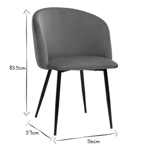 Chaises Design En Tissu Velours Bronze Et Métal Noir (lot De 2) VANITY Boutique officielle 28