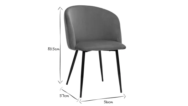 Chaises Design En Tissu Velours Bronze Et Métal Noir (lot De 2) VANITY Boutique officielle 10