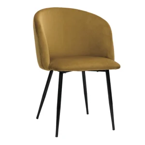 Chaises Design En Tissu Velours Bronze Et Métal Noir (lot De 2) VANITY Boutique officielle 16