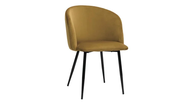 Chaises Design En Tissu Velours Bronze Et Métal Noir (lot De 2) VANITY Boutique officielle 4