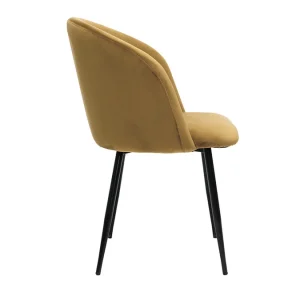 Chaises Design En Tissu Velours Bronze Et Métal Noir (lot De 2) VANITY Boutique officielle 18