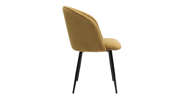 Chaises Design En Tissu Velours Bronze Et Métal Noir (lot De 2) VANITY Boutique officielle 5