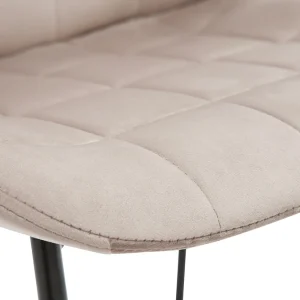 Chaises Design En Velours Taupe Et Métal Noir (lot De 2) SAIGA prix abordable 19