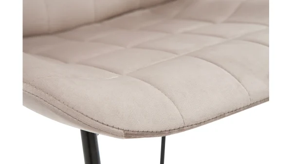Chaises Design En Velours Taupe Et Métal Noir (lot De 2) SAIGA prix abordable 7
