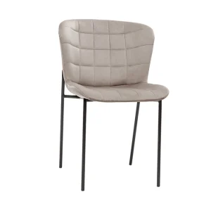 Chaises Design En Velours Taupe Et Métal Noir (lot De 2) SAIGA prix abordable 13