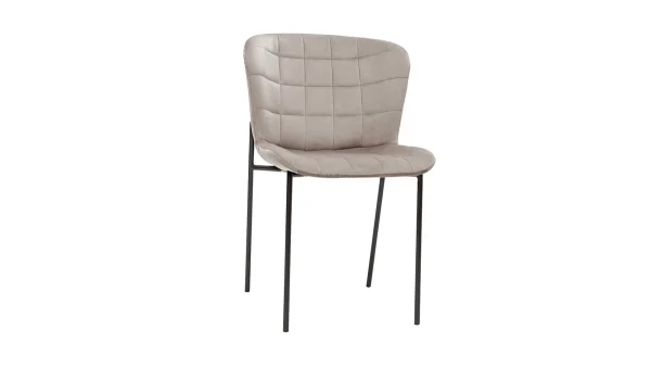 Chaises Design En Velours Taupe Et Métal Noir (lot De 2) SAIGA prix abordable 4