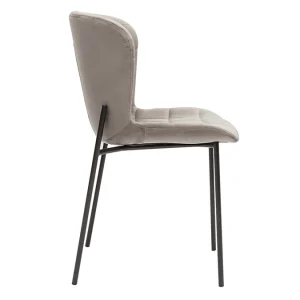 Chaises Design En Velours Taupe Et Métal Noir (lot De 2) SAIGA prix abordable 15