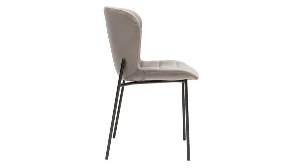 Chaises Design En Velours Taupe Et Métal Noir (lot De 2) SAIGA prix abordable 5