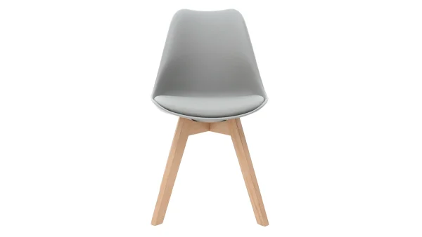 Chaises Design Gris Et Bois Clair Massif (lot De 2) PAULINE Achat 3