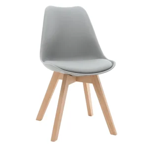 Chaises Design Gris Et Bois Clair Massif (lot De 2) PAULINE Achat 16