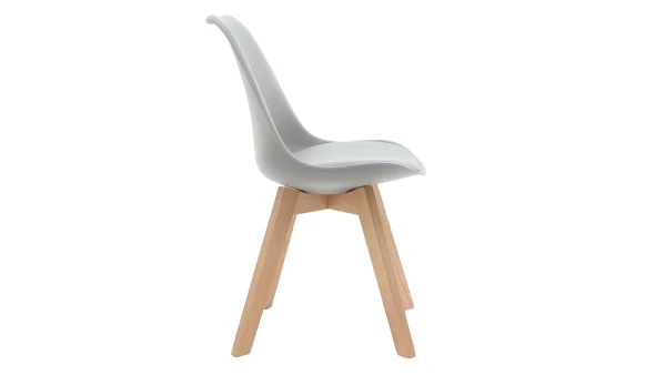 Chaises Design Gris Et Bois Clair Massif (lot De 2) PAULINE Achat 5
