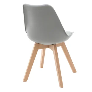 Chaises Design Gris Et Bois Clair Massif (lot De 2) PAULINE Achat 20