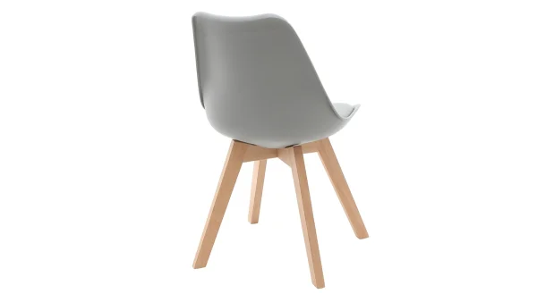 Chaises Design Gris Et Bois Clair Massif (lot De 2) PAULINE Achat 6