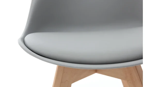 Chaises Design Gris Et Bois Clair Massif (lot De 2) PAULINE Achat 7