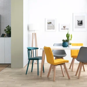Chaises Design Gris Et Bois Clair Massif (lot De 2) PAULINE Achat 24
