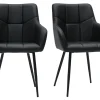 Chaises Design Matelassées Noires Et Métal Noir (lot De 2) MONTERO 34