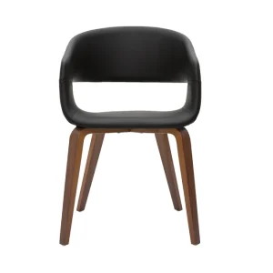 Chaises Design Noir Et Bois Foncé Noyer (lot De 2) SLAM 11