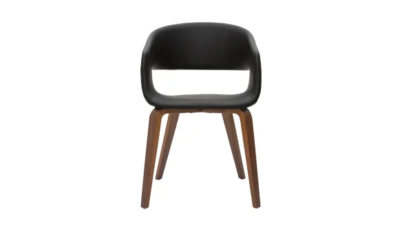 Chaises Design Noir Et Bois Foncé Noyer (lot De 2) SLAM 3