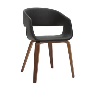 Chaises Design Noir Et Bois Foncé Noyer (lot De 2) SLAM 13