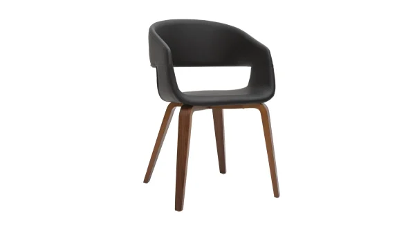 Chaises Design Noir Et Bois Foncé Noyer (lot De 2) SLAM 4
