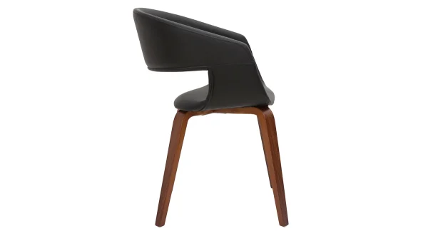 Chaises Design Noir Et Bois Foncé Noyer (lot De 2) SLAM 5