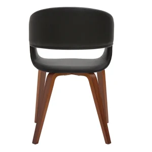 Chaises Design Noir Et Bois Foncé Noyer (lot De 2) SLAM 17