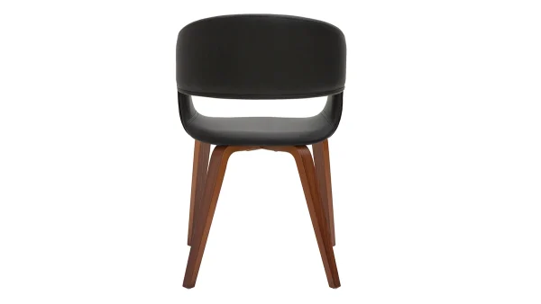 Chaises Design Noir Et Bois Foncé Noyer (lot De 2) SLAM 6