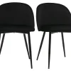 Chaises Design Noires En Tissu Velours Et Métal (lot De 2) CELESTE 23
